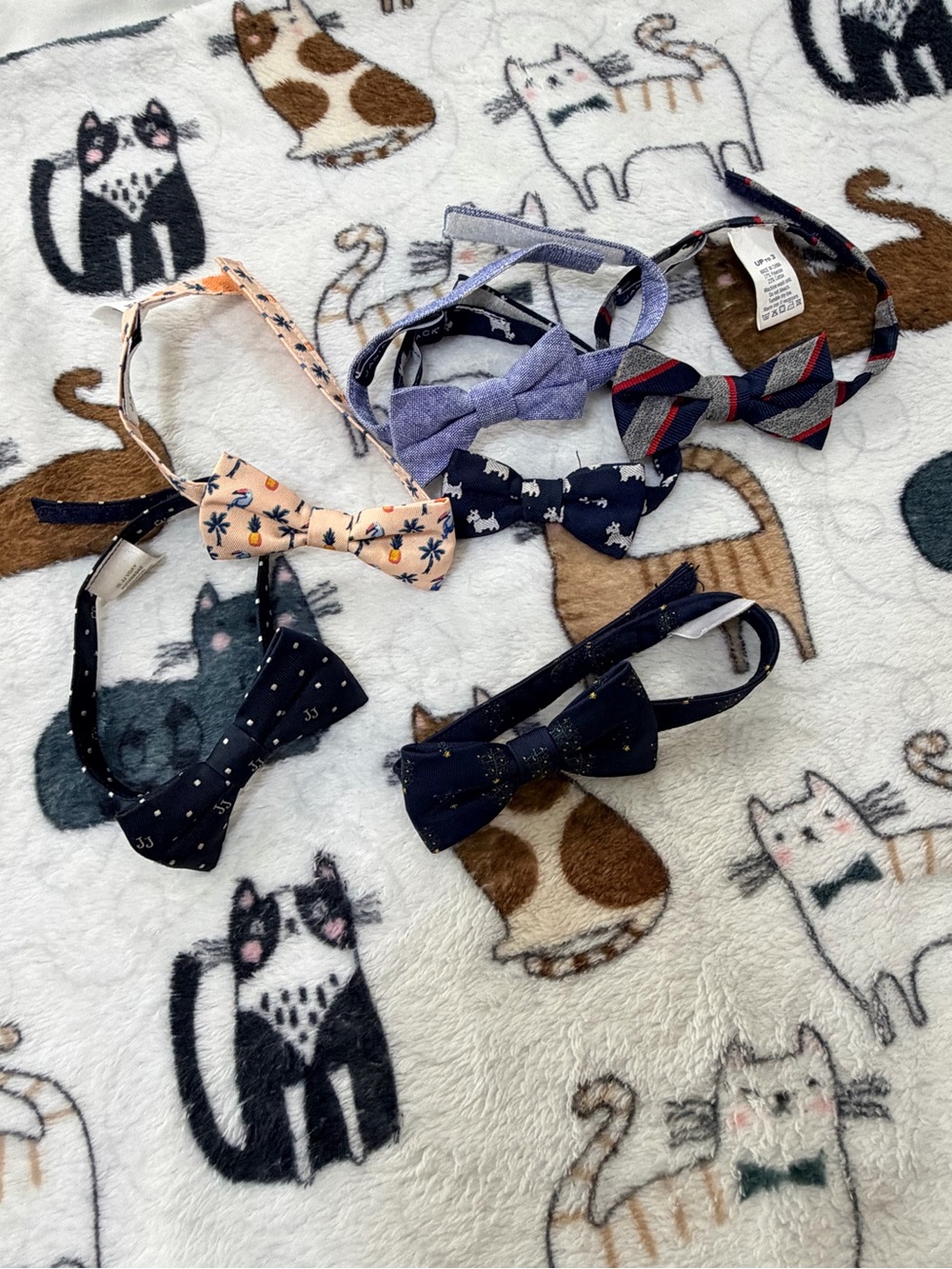 Bundle of 6 Janie and Jack bow ties for toddlers up to 3T